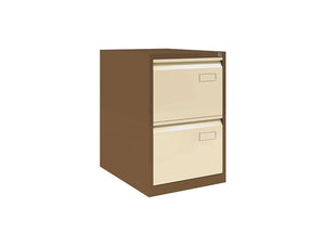 AOC Filing Cabinet Foolscap Flush Front with Two Drawer Coffee and Cream
