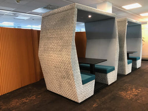 Bill 2 Person Meeting Pod With Glass Front In Grey Finish