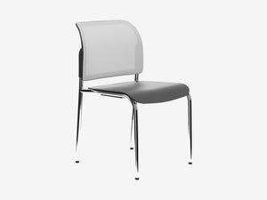 Bit Plastic Seat And Mesh Backrest Chair 4 Legged Frame Model 555H Pro Bit555H Chr Na