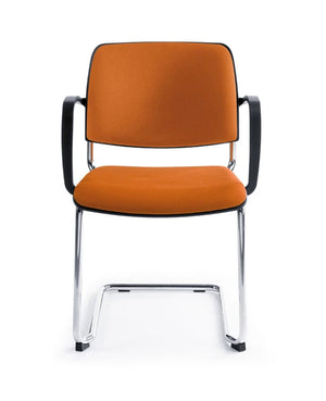 Bit Upholstered Seat And Plastic Backrest Chair 4 Legged Frame Model 560H 10