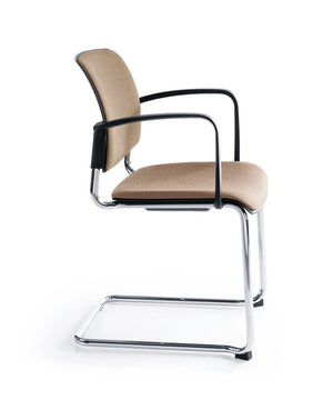 Bit Upholstered Seat And Plastic Backrest Chair 4 Legged Frame Model 560H 16