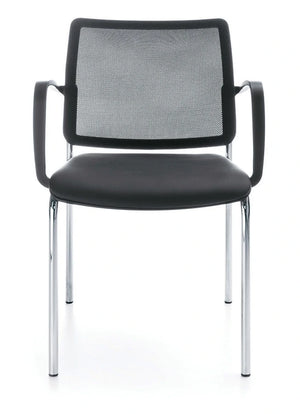 Bit Upholstered Seat And Plastic Backrest Chair 4 Legged Frame Model 560H 17
