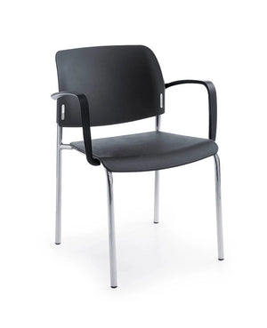 Bit Upholstered Seat And Plastic Backrest Chair 4 Legged Frame Model 560H 8