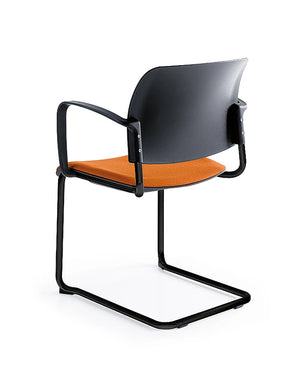 Bit Upholstered Seat And Plastic Backrest Chair 4 Legged Frame Model 560H 9