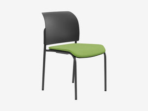 Bit Upholstered Seat And Plastic Backrest Chair 4 Legged Frame Model 560H