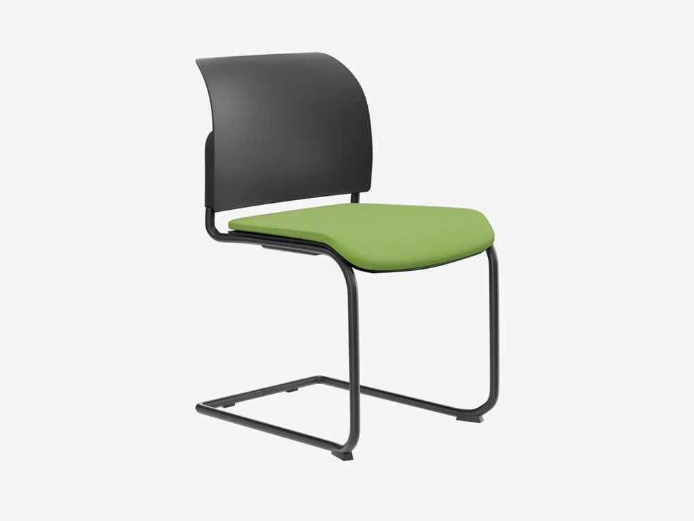 Bit Upholstered Seat And Plastic Backrest Chair  Cantilever Frame   Model 560V Pro Bit560V B  Gp1