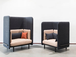 Buzzispace Spark Acoustic Lounge Cosy Sofa Single Black And Pink