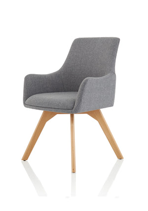 Carmen Grey Fabric Wooden Leg Visitor Chair BR000224 8