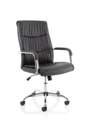 Carter Black Luxury Faux Leather Chair With Arms EX000148 2
