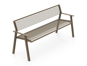 Coro Metal Outdoor Bench with Armrests