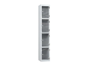 Crystal 4-Door Steel Locker - Pearl Silver