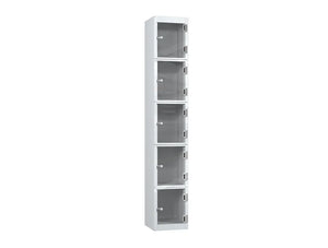Crystal 5-Door Steel Locker - Pearl Silver