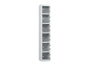 Crystal 6-Door Steel Locker - Pearl Silver