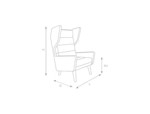 Douglas Single Seater Wing High Back Chair Dimensions