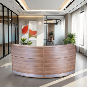 Elite Semi Circle Modular Reception Unit in Reception Area with Indoor Plants 2