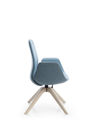 Ellie High Backrest Swivel Armchair With Wooden Frame 11
