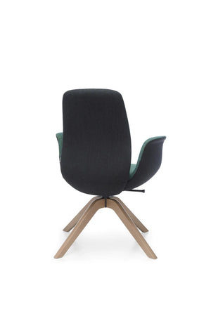 Ellie Low Backrest Swivel Armchair With 4 Star Base 6
