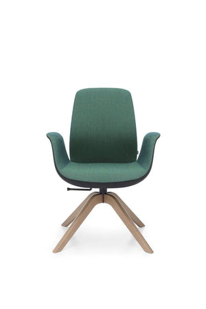 Ellie Low Backrest Swivel Armchair With Wooden Frame 10