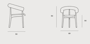 Evo Wooden Loop Armchair Dimensions