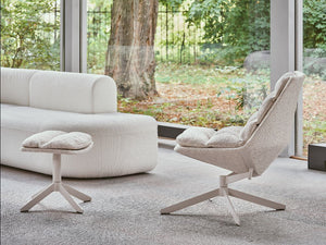 Fat Frank Lounge Chair with Footrest and Modular Sofa in Living Room Setting