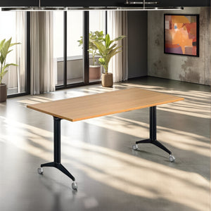 Fliptop Training Table with Locking Cast in Modern Office Setupors