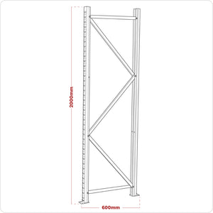 Frame One End 2000x600mm APR602 2