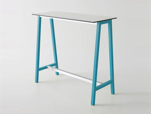 Gaber Step Canteen Table With White Tabletop And Blue Frame