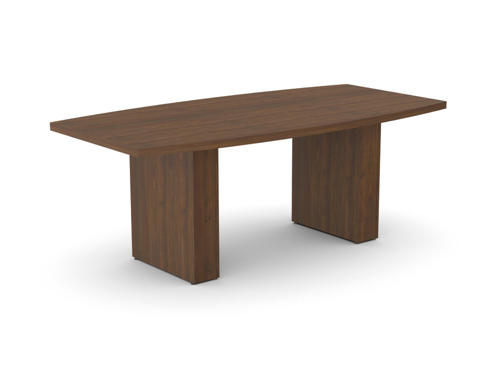 Grand Executive Wooden Meeting Room Table with Panel Legs in American Walnut Finish