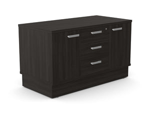 Grand Wooden Cabinet with 3 Drawers and 2 Doors in Harbour Oak Finish Featured