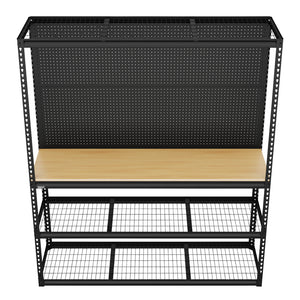Heavy-Duty Modular Workbench with Racking and Pegboard 1820mm 300kg Capacity Per Level APMWB1 3