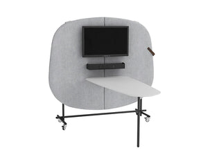 Home Multimedia Mobile Wall For Meeting With Screen Shelf Power Module And Table