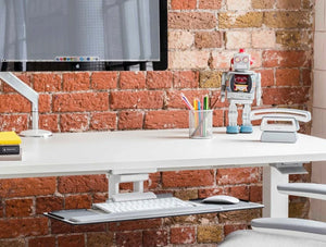 Humanscale Ergonomic Keyboard Tray Drawer 5 In Gray On White Desk In Home Office