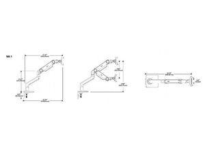 Humanscale M8.1 Adjustable Monitor Arms For Up To 2 Monitors 9 Dimensions
