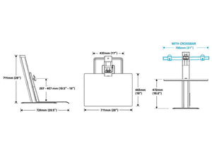 Humanscale Quickstand Eco Desk Converter For Home And Corporate Office 10 Dimensions