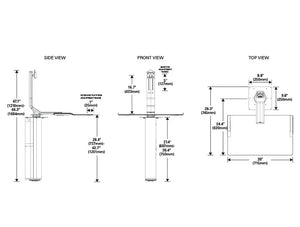 Humanscale Quickstand Under Desk Computer Stand Converter 7 Dimensions