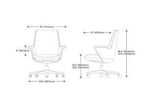 Humanscale Summa Executive Conference Wood Back Office Chair 7 Dimensions