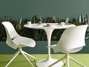 Humanscale Trea Chair With Ergonomic Comfort For Office And Home 5 In Four Star Base And White Finish With White Coffee Table