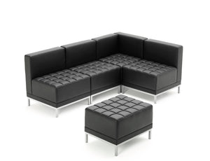 Infinity Modular Corner Unit Sofa Chair Black Soft Bonded Leather BR000198 8