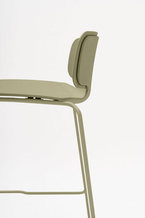 Lena Low Backrest Stool with Sled Base Detail 4