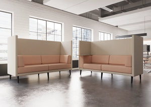 Lenny 2 Seater High Back Chair Two Toned Finish