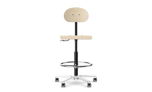 Logika Wooden Swivel Office Sit Stand Chair With Ring Footrest 2