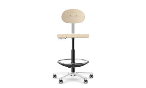 Logika Wooden Swivel Office Sit Stand Chair With Ring Footrest 3
