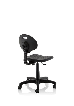 Malaga Task Wipe Clean Operator Chair Black Polyurethane Seat And Back Without Arms OP000088 7