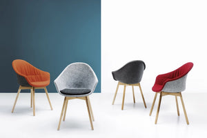 Mamu Moulded Fleece With Upholstery Cover Chair Wooden Leg 1