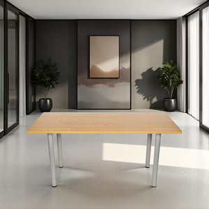 Meeting Room Table with Tubular Legs in Meeting Room Setting 2