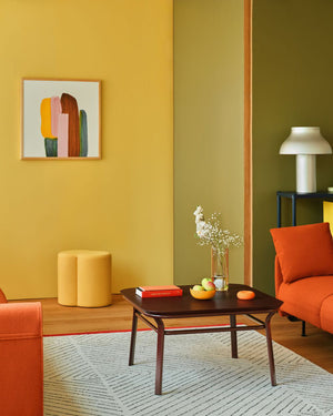 Mix Cube Soft Seating Geometric Pouffe with Coffee Table in Reception Setting