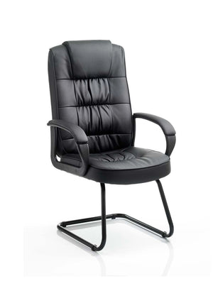 Moore Deluxe High Back Black Cantilever Visitor Chair With Arms KC0151 1