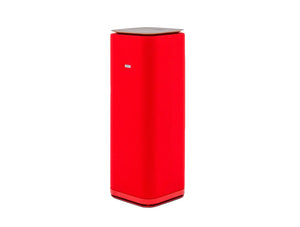 Mutedesign Tower Freestanding Acoustic Column In Red With Black Tabletop