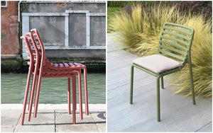 Nardi Doga Bistro Monobloc Chair in Stacked and with Cushion