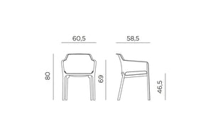 Nardi Net Stackable Monobloc Armchair Dimensions